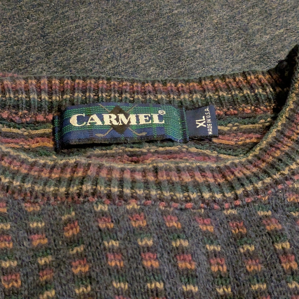 Vintage Caramel Multicolor Men's Crewneck Sweater